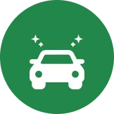 Clean and sanitized rental car guarantee icon