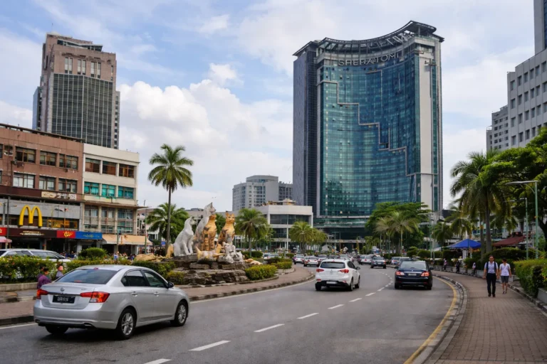 Driving around Kuching city with calm traffic and familiar road conditions